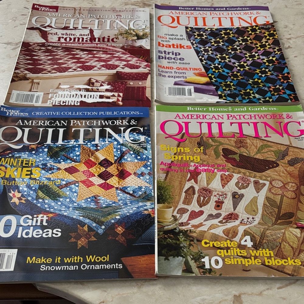 Vintage Patchwork & Quilting Magazine Set of 4. See pictures for details